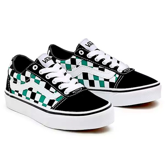 Vans Other - Vans Kids Off The Wall Checker Canvas Sneaker | Size 4 | Black | Green | White |
